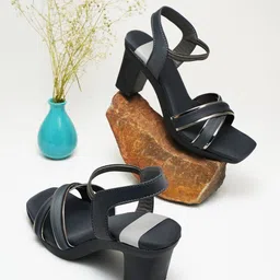 Try Me Strappy Open Toe Block Heels-44