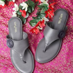 Luxyfeel Textured Open Toe Flats-13