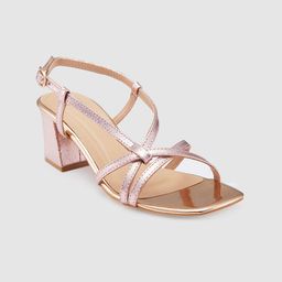 Sole To Soul Cross Strap Party Block Heels With Buckle Detail-18