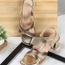 Carlton London Textured Open Toe Block Heels-6