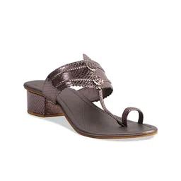 ERIDANI Toran Ethnic Textured One Toe Block Heels-83