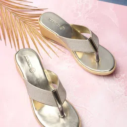 ICONICS Shimmery T-Strap Comfort Heels-29