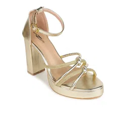 Shezone Embellished Open Toe Block Heels With Ankle Loop image 2