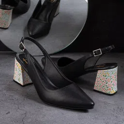 Hydes N Hues Pointed Toe Block Heel Pumps-25