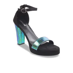 Mochi Textured Open Toe Platform Heels-16