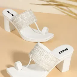 Anouk Women Embellished Block Sandals-2