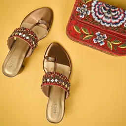 Rocia Ethnic Embellished Block Heels-8