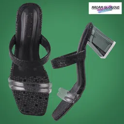 madam glorious Transparent Block Sandals  Heels-20