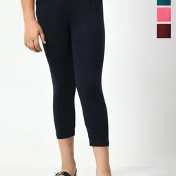 BAESD Girls Pack Of 4 Skinny Fit High-Rise Cotton Lycra Capris-90