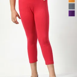 BAESD Girls Pack Of 4 Skinny Fit High-Rise Cotton Lycra Capris-70