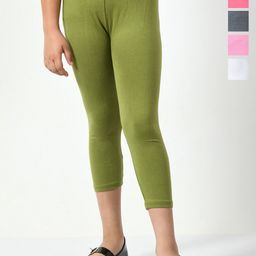 BAESD Girls Pack Of 5 Skinny Fit High-Rise Cotton Lycra Capris-picture-5