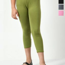 BAESD Girls Pack Of 5 Skinny Fit High-Rise Cotton Lycra Capris-picture-41