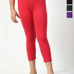 BAESD Girls Pack Of 5 Skinny Fit High-Rise Cotton Lycra Capris-picture-19
