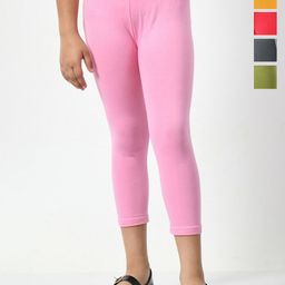BAESD Girls Pack Of 5 Skinny Fit High-Rise Cotton Lycra Capris-picture-29