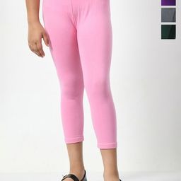 BAESD Girls Pack Of 6 Skinny Fit High-Rise Cotton Lycra Capris-picture-12