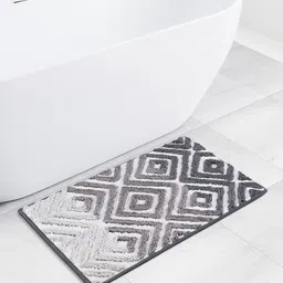 OBSESSIONS Grey 2200 GSM Cotton Anti-Skid Bath Rugs-image-69