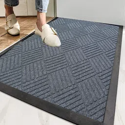 LUXEHOME INTERNATIONAL Dark Silver Stripe Anti-Skid Doormats-picture-27