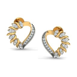 KUBERBOX 18KT Gold Diamond-Studded Stud Earrings- 2.07 gm-image-10
