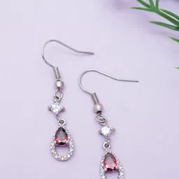 Golden Peacock Silver-Plated Teardrop Shaped Drop Earrings-33