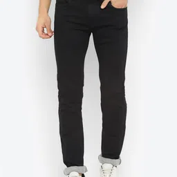 Turtle Men Black Tapered Fit Cotton Jeans-image-75