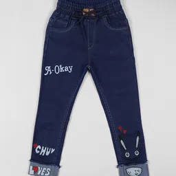 A-Okay Unisex Kids Slim Fit High-Rise Cuffed Hem Jeans-image-94