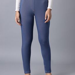 elleven Women Blue Solid Jeggings-image-88