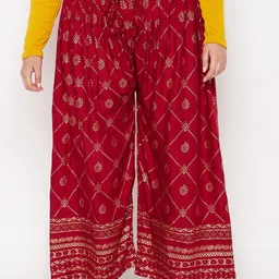 CLORA CREATION PLUS Women Ethnic Motifs Printed Wide Leg Palazzos-62