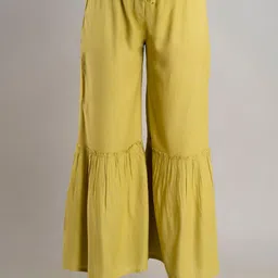 MAUKA Women Green Flared Palazzos-image-68