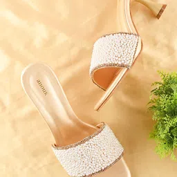 Anouk Textured Party Slim Heeled Peep Toes-28