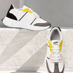 TRASE Women Colourblocked Round Toe Heeled Sneakers-27
