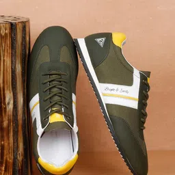 LOUIS STITCH Men Green Middle Piping Casual Sneakers-image-99