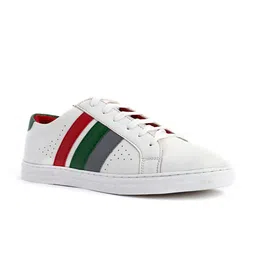 Khadims Men White Striped Sneakers-picture-10