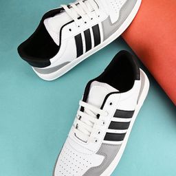 birgos Men Striped Perforated Sneakers-53