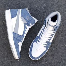 bacca bucci Men Blue Colourblocked Sneakers-40
