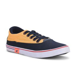 Sparx Men Navy Blue & Yellow Colourblocked Sneakers-image-89