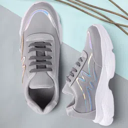 FASHIMO Women Grey Colourblocked Sneakers-image-90