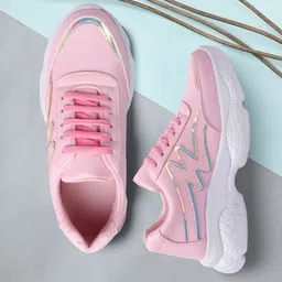 FASHIMO Women Pink Colourblocked Sneakers-image-91