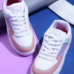 ASIAN Women PARADISE Colourblocked Memory Foam Insole Basics Sneakers-80