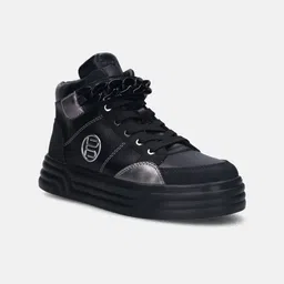 BAGATT Women Blu Textured High-Top Sneakers-image-35