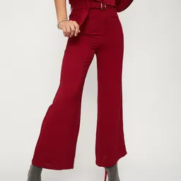 max Women Mid-Rise Regular Fit Parallel Trousers-image-26