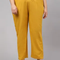 JAIPUR ATTIRE Women Plus Size Relaxed Pleated Trousers-image-34