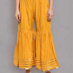 Moda Rapido Women Embellished Smart Flared Pleated Trousers-image-70