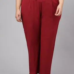 JAIPUR ATTIRE Women Relaxed Mid-Rise Cotton Pleated Trousers-47