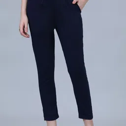 SHOOLIN Women Relaxed Straight Leg Mid-Rise Cotton Pleated Trousers-image-40