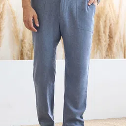 MR BUTTON Men Pleated Regular Fit Trousers image 1