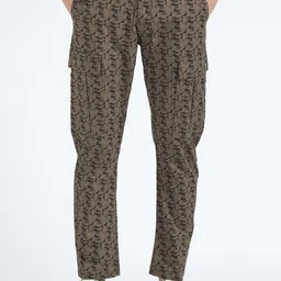 Flying Machine Men Mid Rise Abstract Printed Cargo Trousers-picture-7