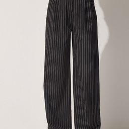 Happiness istanbul Women Striped Parallel Trousers-image-92