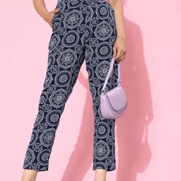 KASSUALLY Women Ethnic Motifs Printed Trousers-image-16