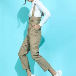 Tokyo Talkies Women Beige Pleated Trousers-image-41
