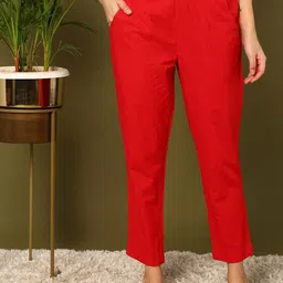 mokshi Women Mid-Rise Pure Cotton Trousers-image-34